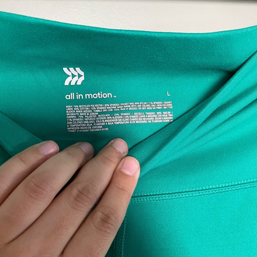 All in Motion Green Bike Shorts Size Large — Gently Loved